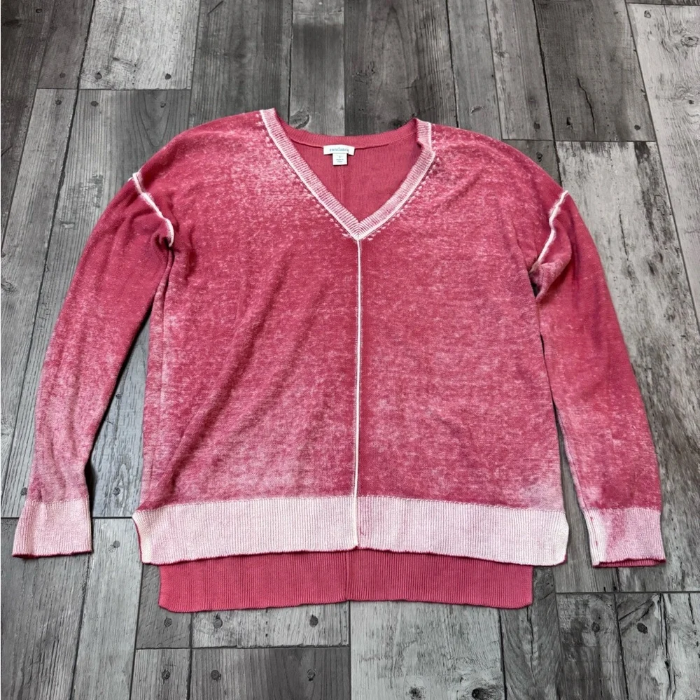 Sundance Catalog Cece V Neck Lightweight Sweater Small Boho Exposed Seams Small - Picture 1 of 6